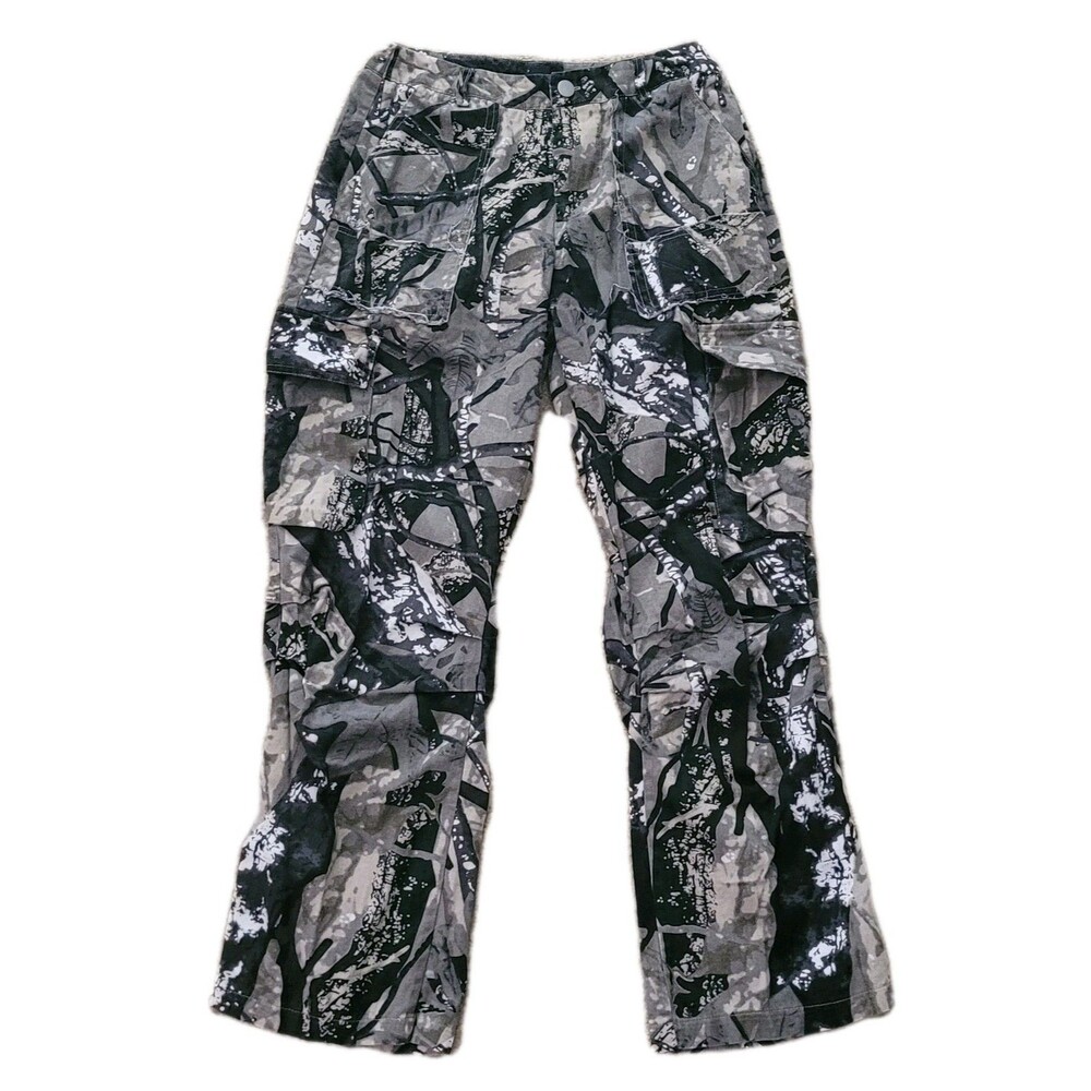 Shein Cargo Pants Womens XS Sz 2  Camouflage Mid Rise Windbreaker Pants …